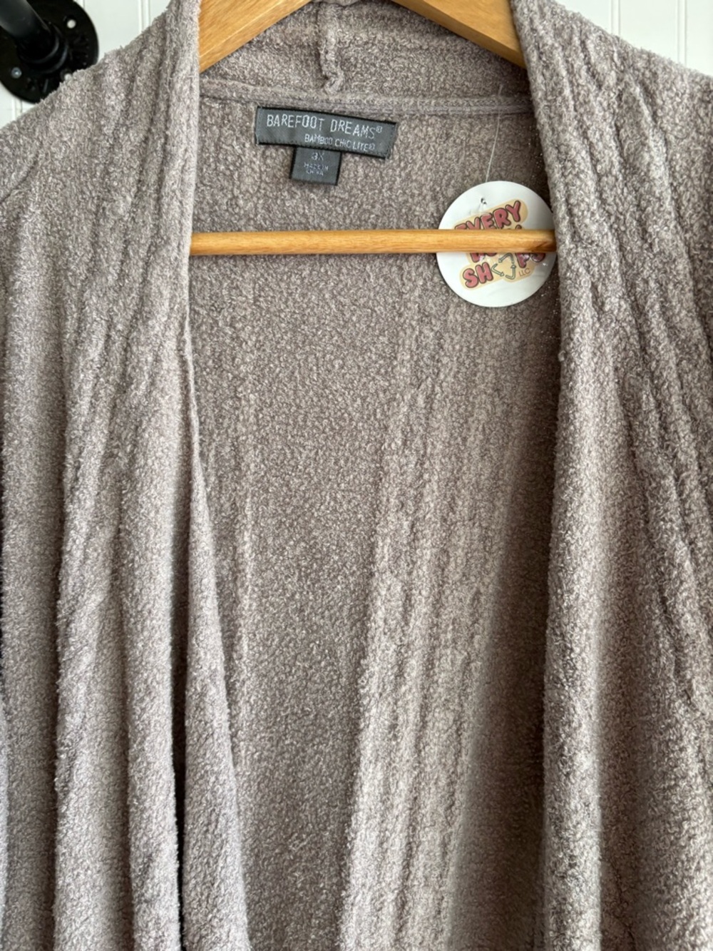 BAMBOO BAREFOOT DREAMS 3X ✨ plus size cardigan beige excellent condition - Picture 2 of 4